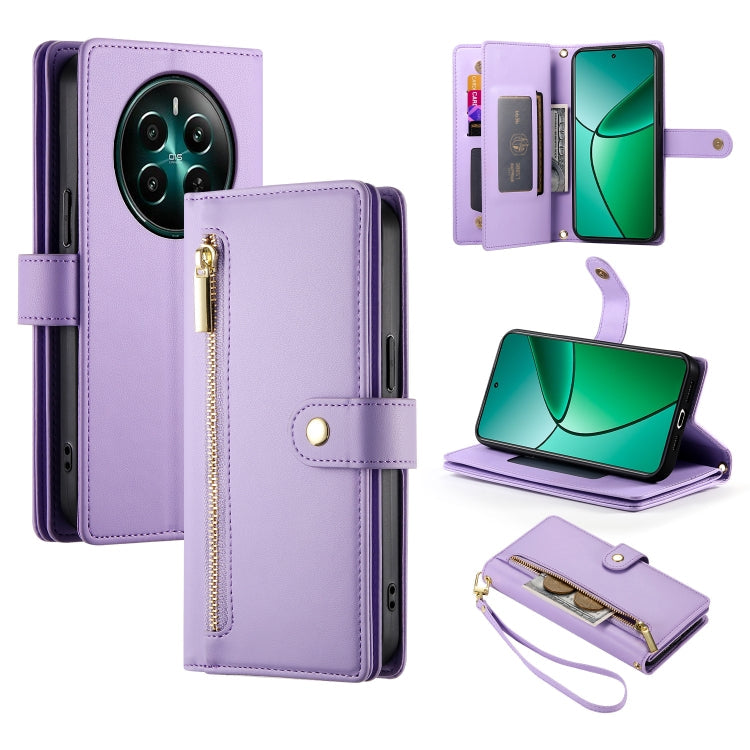 Nine Card-slot Zipper Wallet Bag Leather Phone Case, For Realme 12+ / Narzo 70 Pro, For Realme 12 5G, For Realme 12 Pro / 12 Pro+, For Realme C67 4G