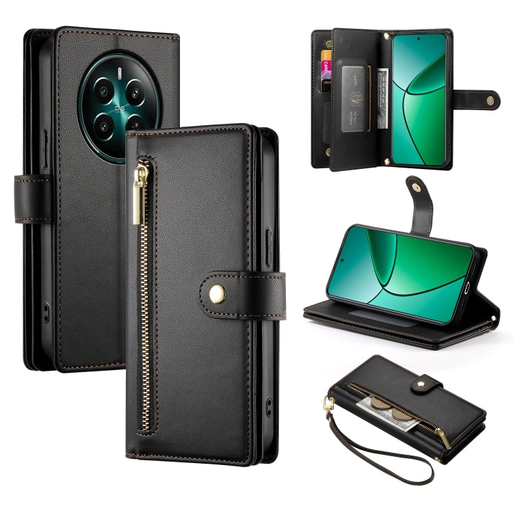 Nine Card-slot Zipper Wallet Bag Leather Phone Case, For Realme 12+ / Narzo 70 Pro, For Realme 12 5G, For Realme 12 Pro / 12 Pro+, For Realme C67 4G