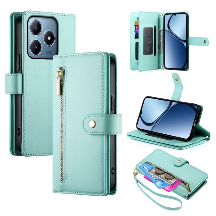 Nine Card-slot Zipper Wallet Bag Leather Phone Case, For Realme 13+, For Realme 13 Pro / 13 Pro+ Global, For Realme GT 6 Global, For Realme C63