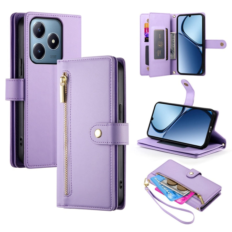 Nine Card-slot Zipper Wallet Bag Leather Phone Case, For Realme 13+, For Realme 13 Pro / 13 Pro+ Global, For Realme GT 6 Global, For Realme C63