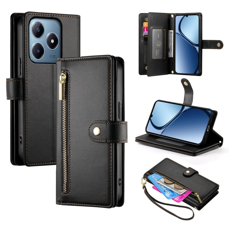 Nine Card-slot Zipper Wallet Bag Leather Phone Case, For Realme 13+, For Realme 13 Pro / 13 Pro+ Global, For Realme GT 6 Global, For Realme C63