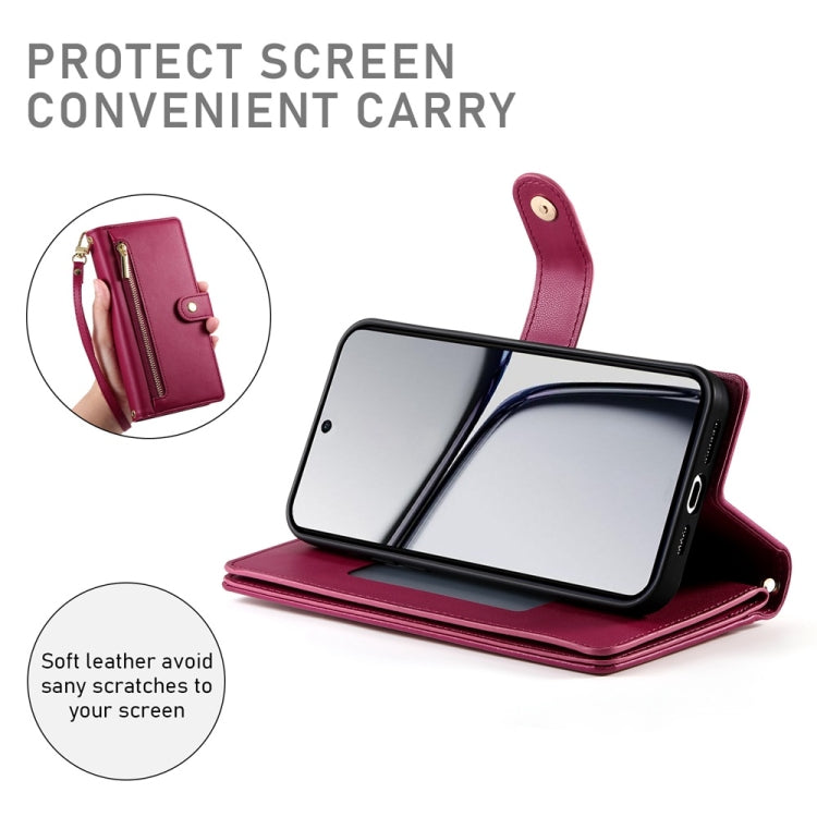 Nine Card-slot Zipper Wallet Bag Leather Phone Case, For Realme C65, For Realme C55 / Narzo N55