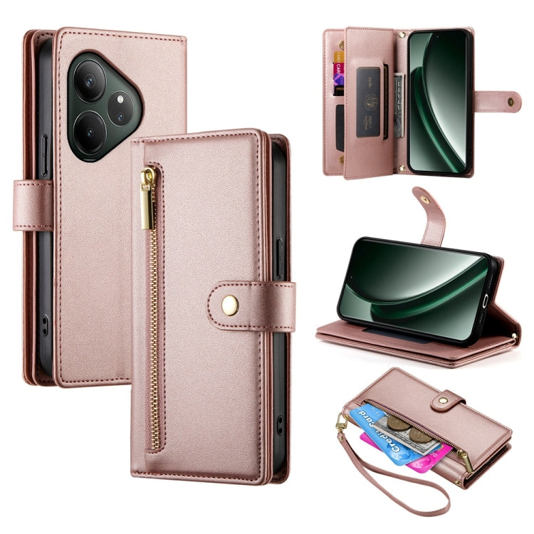 Nine Card-slot Zipper Wallet Bag Leather Phone Case, For Realme 13+, For Realme 13 Pro / 13 Pro+ Global, For Realme GT 6 Global, For Realme C63