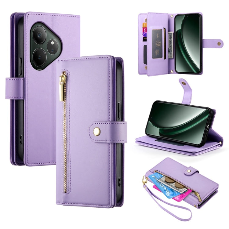 Nine Card-slot Zipper Wallet Bag Leather Phone Case, For Realme 13+, For Realme 13 Pro / 13 Pro+ Global, For Realme GT 6 Global, For Realme C63