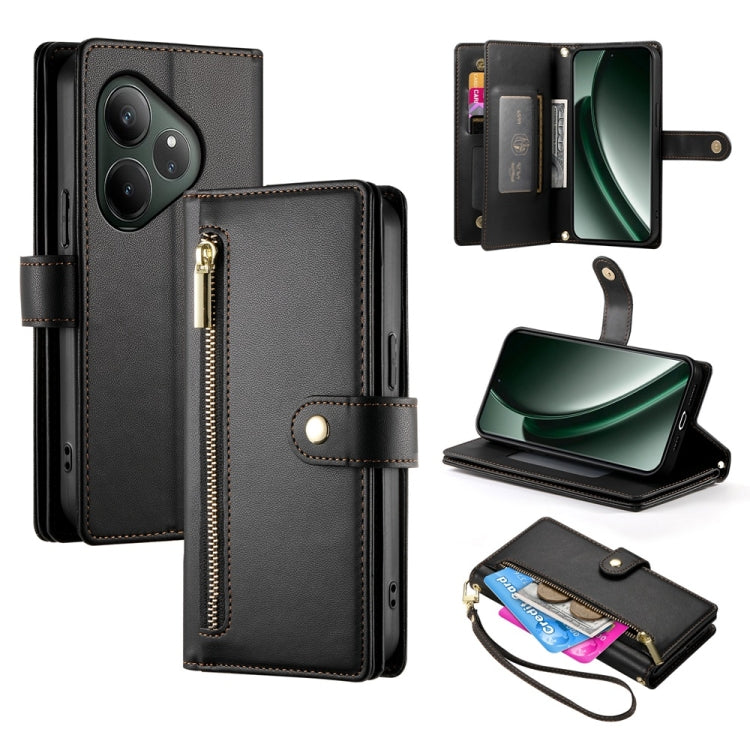 Nine Card-slot Zipper Wallet Bag Leather Phone Case, For Realme 13+, For Realme 13 Pro / 13 Pro+ Global, For Realme GT 6 Global, For Realme C63