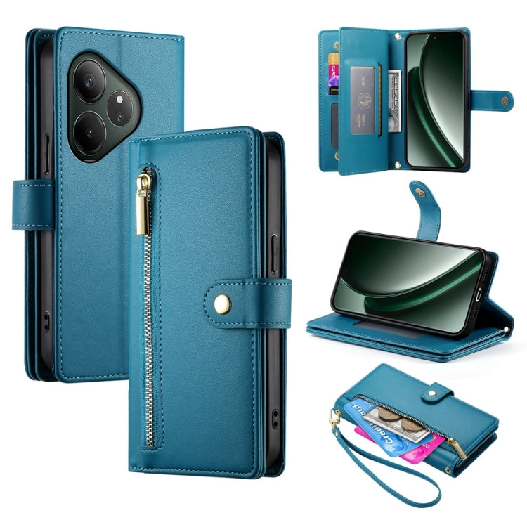 Nine Card-slot Zipper Wallet Bag Leather Phone Case, For Realme 13+, For Realme 13 Pro / 13 Pro+ Global, For Realme GT 6 Global, For Realme C63