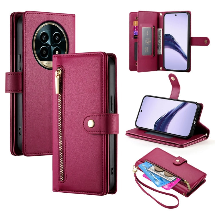 Nine Card-slot Zipper Wallet Bag Leather Phone Case, For Realme 13+, For Realme 13 Pro / 13 Pro+ Global, For Realme GT 6 Global, For Realme C63