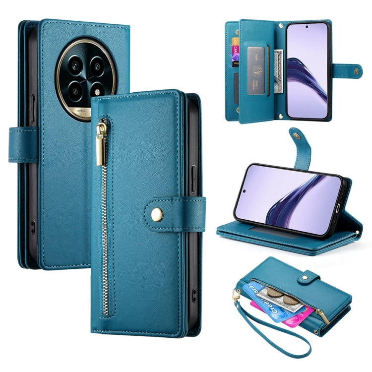 Nine Card-slot Zipper Wallet Bag Leather Phone Case, For Realme 13+, For Realme 13 Pro / 13 Pro+ Global, For Realme GT 6 Global, For Realme C63