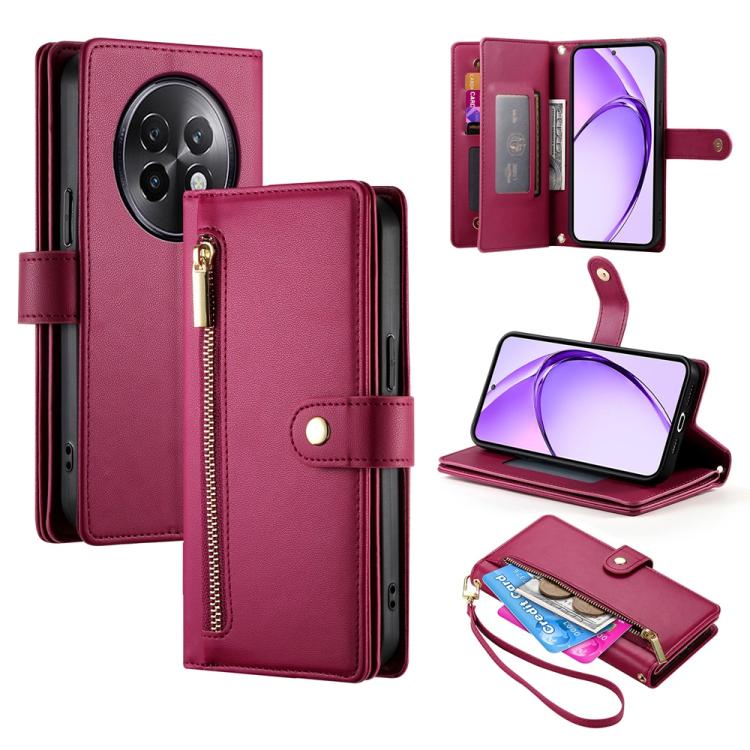 Nine Card-slot Zipper Wallet Bag Leather Phone Case, For Realme 13+, For Realme 13 Pro / 13 Pro+ Global, For Realme GT 6 Global, For Realme C63