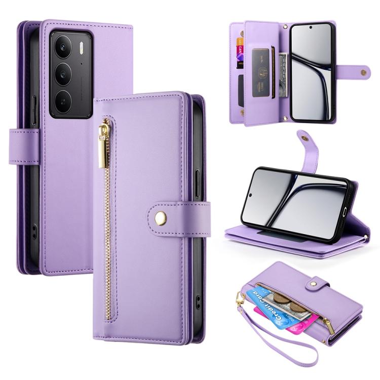 Nine Card-slot Zipper Wallet Bag Leather Phone Case, For Realme 14 / Realme P3 5G, For Realme 14 Pro+, For Realme 14 Pro, For Realme C75 / Realme 14x