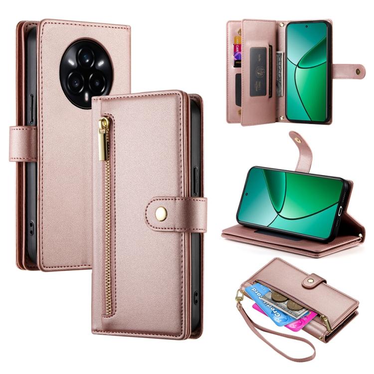 Nine Card-slot Zipper Wallet Bag Leather Phone Case, For Realme 14 / Realme P3 5G, For Realme 14 Pro+, For Realme 14 Pro, For Realme C75 / Realme 14x
