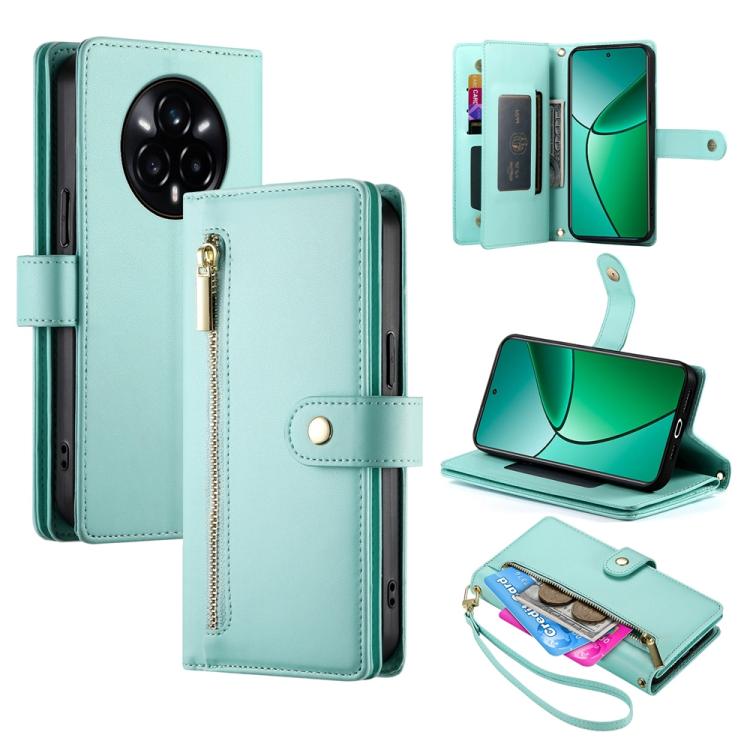 Nine Card-slot Zipper Wallet Bag Leather Phone Case, For Realme 14 / Realme P3 5G, For Realme 14 Pro+, For Realme 14 Pro, For Realme C75 / Realme 14x