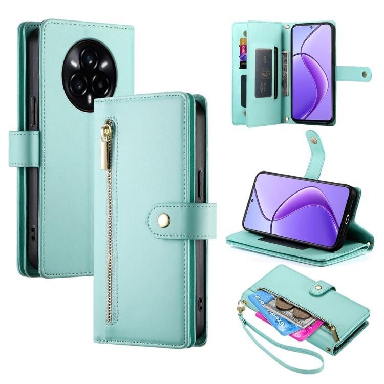 Nine Card-slot Zipper Wallet Bag Leather Phone Case, For Realme 14 / Realme P3 5G, For Realme 14 Pro+, For Realme 14 Pro, For Realme C75 / Realme 14x
