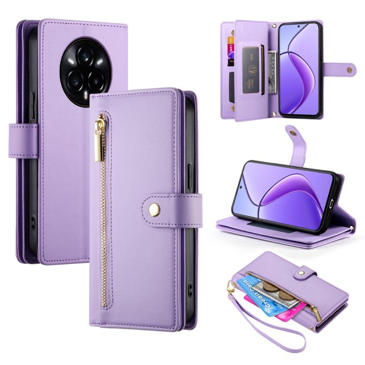Nine Card-slot Zipper Wallet Bag Leather Phone Case, For Realme 14 / Realme P3 5G, For Realme 14 Pro+, For Realme 14 Pro, For Realme C75 / Realme 14x