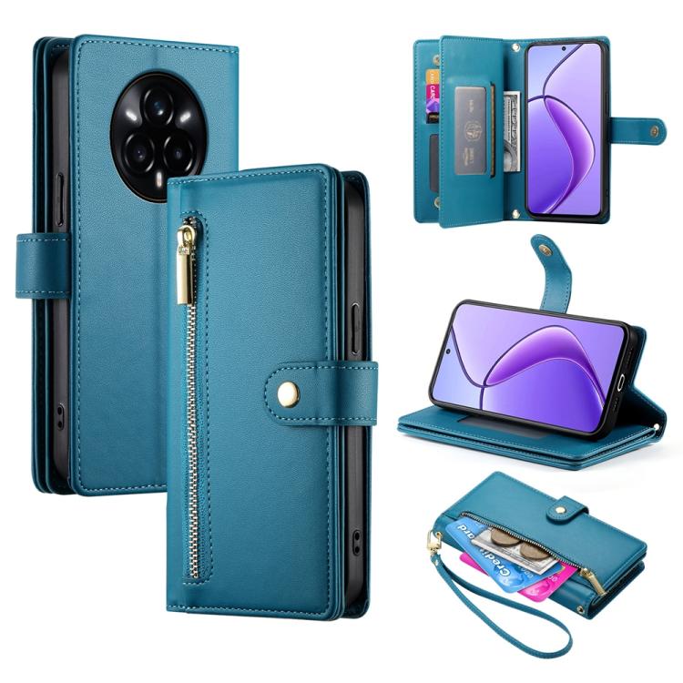 Nine Card-slot Zipper Wallet Bag Leather Phone Case, For Realme 14 / Realme P3 5G, For Realme 14 Pro+, For Realme 14 Pro, For Realme C75 / Realme 14x
