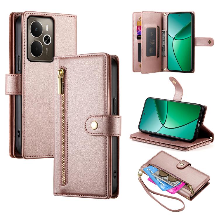 Nine Card-slot Zipper Wallet Bag Leather Phone Case, For Realme 14 / Realme P3 5G, For Realme 14 Pro+, For Realme 14 Pro, For Realme C75 / Realme 14x