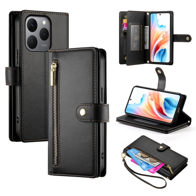 Nine Card-slot Zipper Wallet Bag Leather Phone Case, For Realme C85 5G / Realme 15x 5G, For Realme C85 Pro 4G, For Realme 15T 5G, For Realme 15 5G / Realme 15 Pro 5G