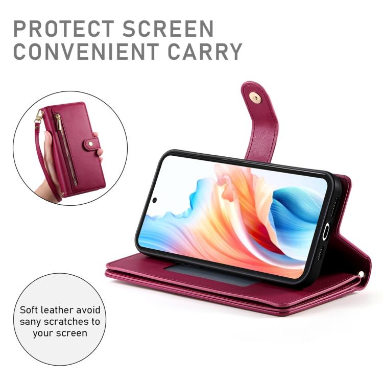 Nine Card-slot Zipper Wallet Bag Leather Phone Case, For Realme C85 5G / Realme 15x 5G, For Realme C85 Pro 4G, For Realme 15T 5G, For Realme 15 5G / Realme 15 Pro 5G