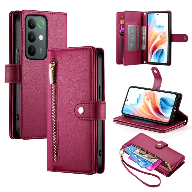 Nine Card-slot Zipper Wallet Bag Leather Phone Case, For Realme C85 5G / Realme 15x 5G, For Realme C85 Pro 4G, For Realme 15T 5G, For Realme 15 5G / Realme 15 Pro 5G