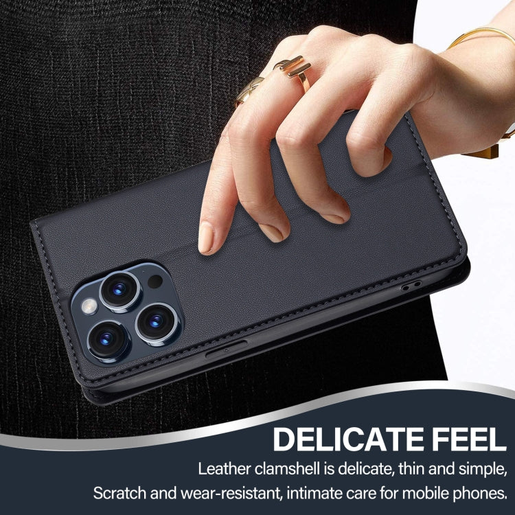 For iPhone 14 Pro Max LC.IMEEKE L1 Series Frosted Fine Texture PU Phone Case(Black)