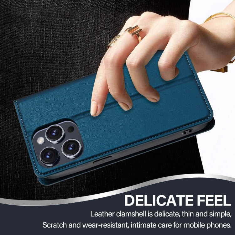 For iPhone 14 Pro LC.IMEEKE L1 Series Frosted Fine Texture PU Phone Case(Blue)