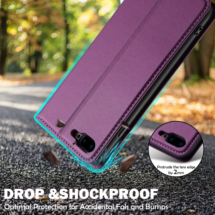 For iPhone 7 / 8 / SE 2020 LC.IMEEKE L1 Series Frosted Fine Texture PU Phone Case(Purple)
