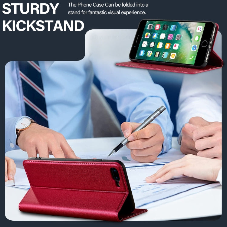 For iPhone 7 / 8 / SE 2020 LC.IMEEKE L1 Series Frosted Fine Texture PU Phone Case(Red)