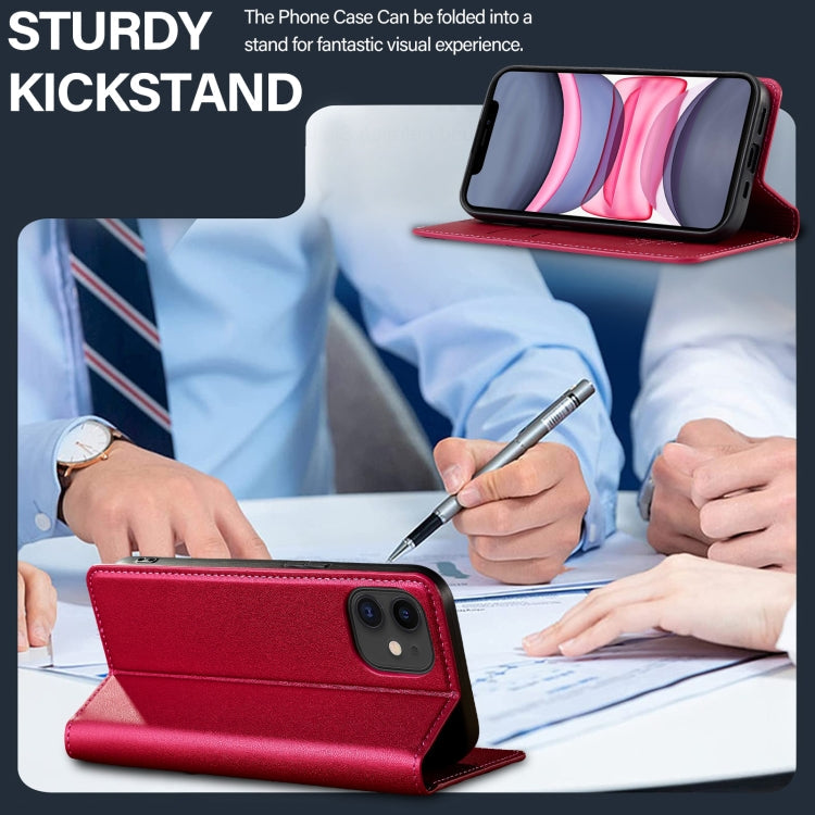 For iPhone 12 / 12 Pro LC.IMEEKE L1 Series Frosted Fine Texture PU Phone Case(Red)
