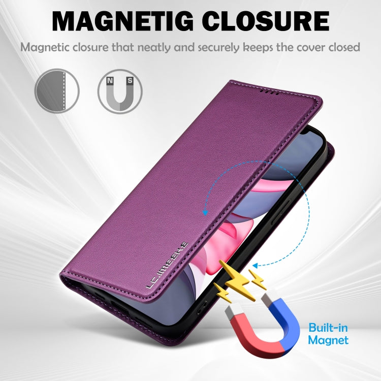 For iPhone 11 LC.IMEEKE L1 Series Frosted Fine Texture PU Phone Case(Purple)