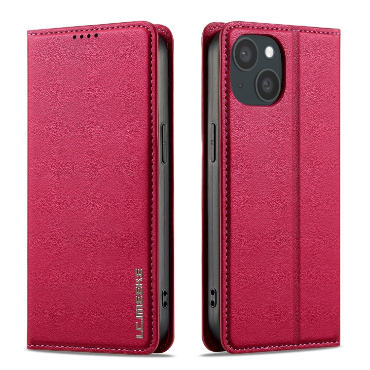 For iPhone 11 LC.IMEEKE L1 Series Frosted Fine Texture PU Phone Case(Red)