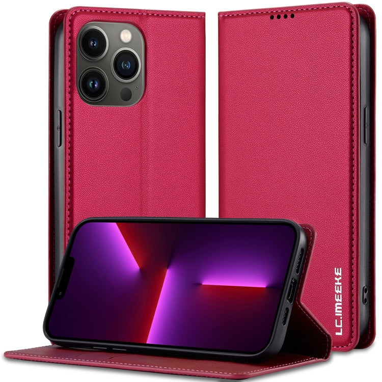 For iPhone 11 Pro LC.IMEEKE L1 Series Frosted Fine Texture PU Phone Case(Red)