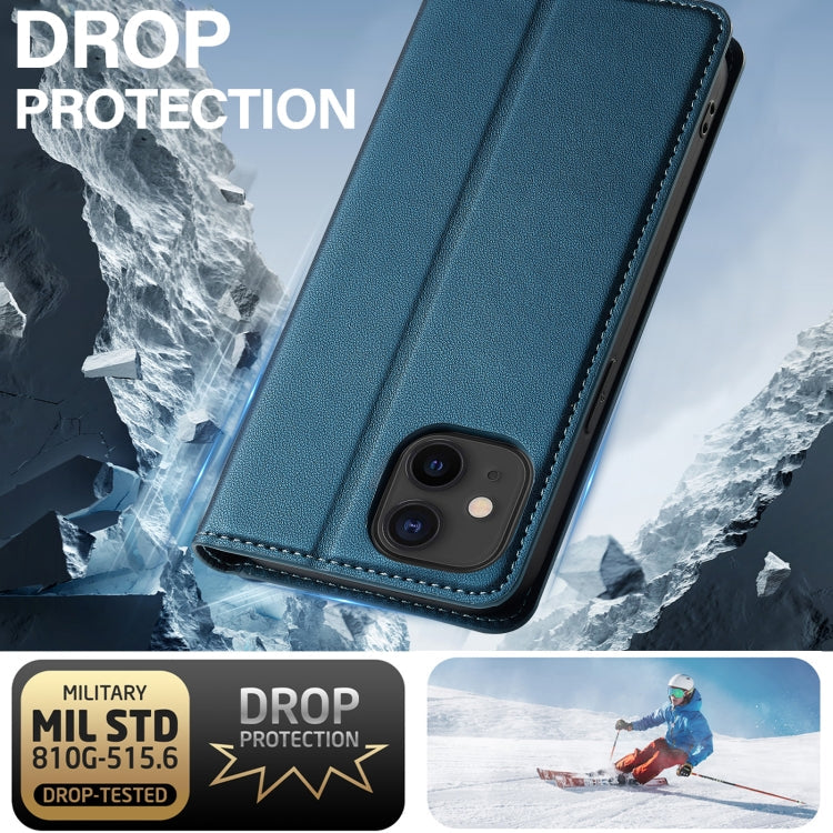 For iPhone 12 mini / 13 mini LC.IMEEKE L1 Series Frosted Fine Texture PU Phone Case(Blue)