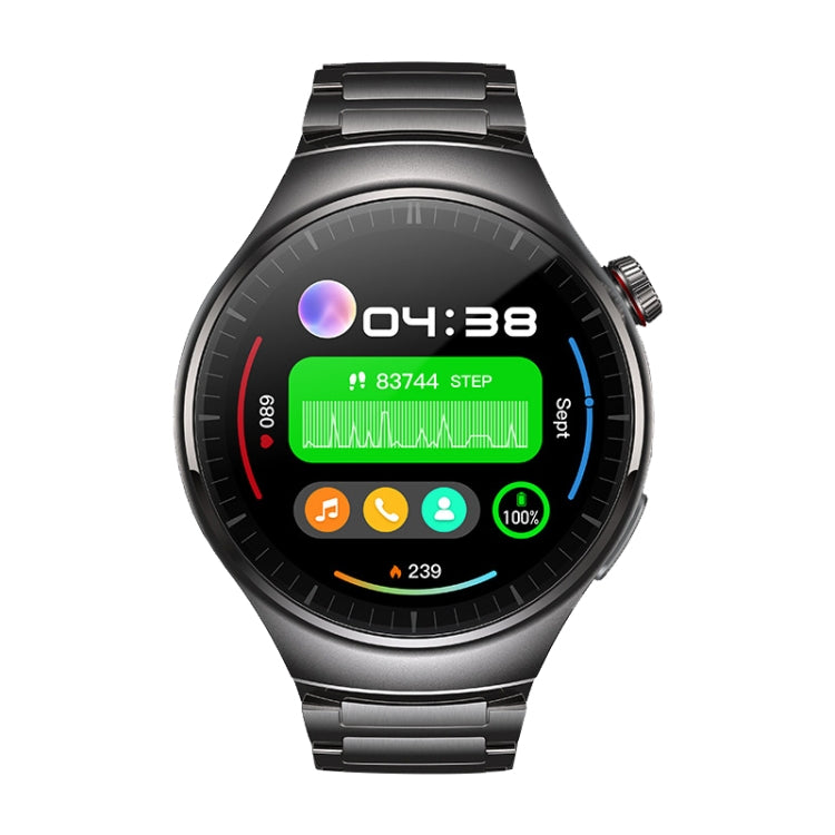 Zeblaze Thor Ultra 1.43 inch AMOLED Screen Android Smart Watch, Steel Strap(Black)