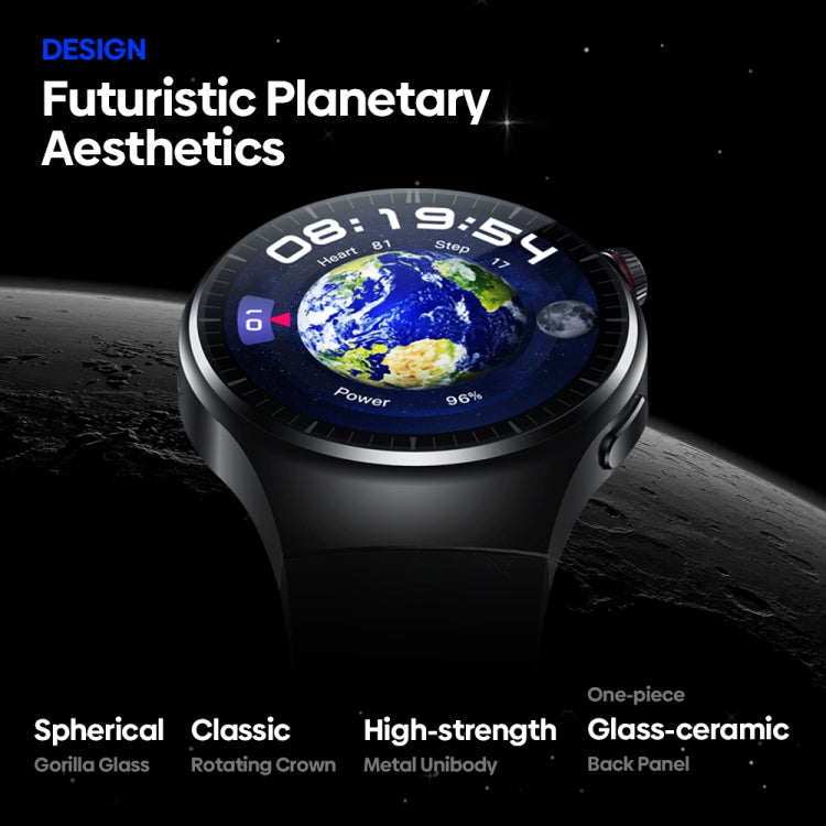 Zeblaze Thor Ultra 1.43 inch AMOLED Screen Android Smart Watch, Steel Strap(Black)