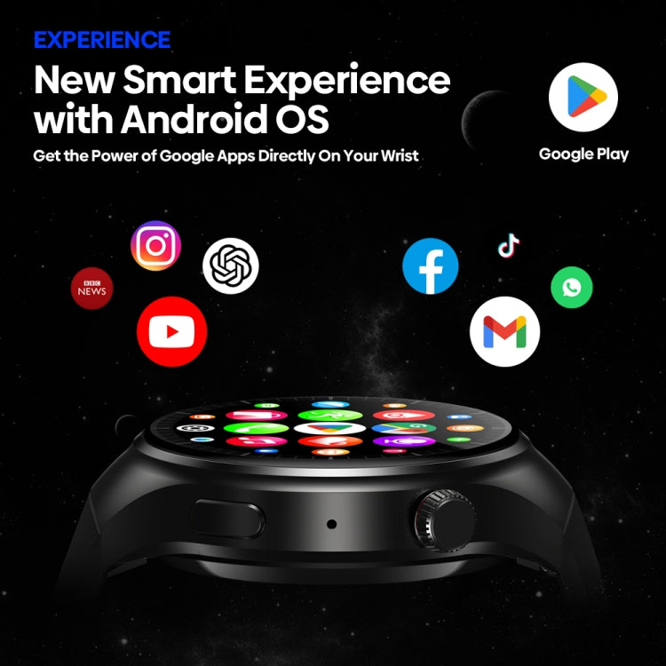 Zeblaze Thor Ultra 1.43 inch AMOLED Screen Android Smart Watch, Steel Strap(Black)
