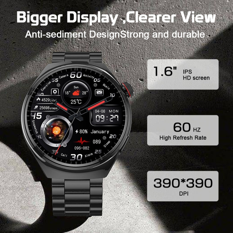 LF38 1.6 inch IPS Screen Steel Strap Smart Watch Supports Blood Oxygen Monitoring(Silver)