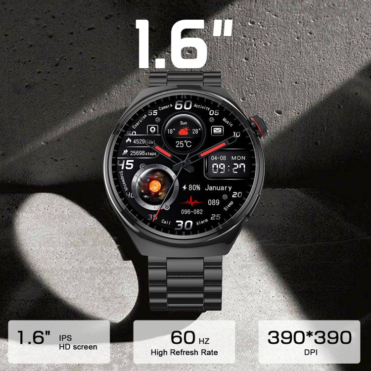 LF38 1.6 inch IPS Screen Steel Strap Smart Watch Supports Blood Oxygen Monitoring(Silver)