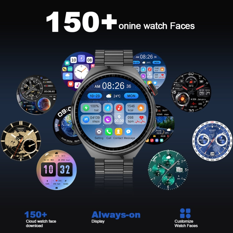 LF38 1.6 inch IPS Screen Steel Strap Smart Watch Supports Blood Oxygen Monitoring(Silver)