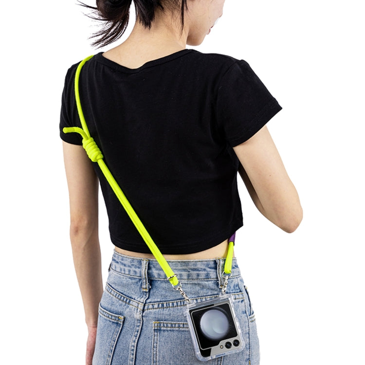 For Samsung Galaxy Z Flip6 / Flip7 FE GKK Airbag Hinge Full Coverage Phone Case with Crossbody Rope(Yellow)
