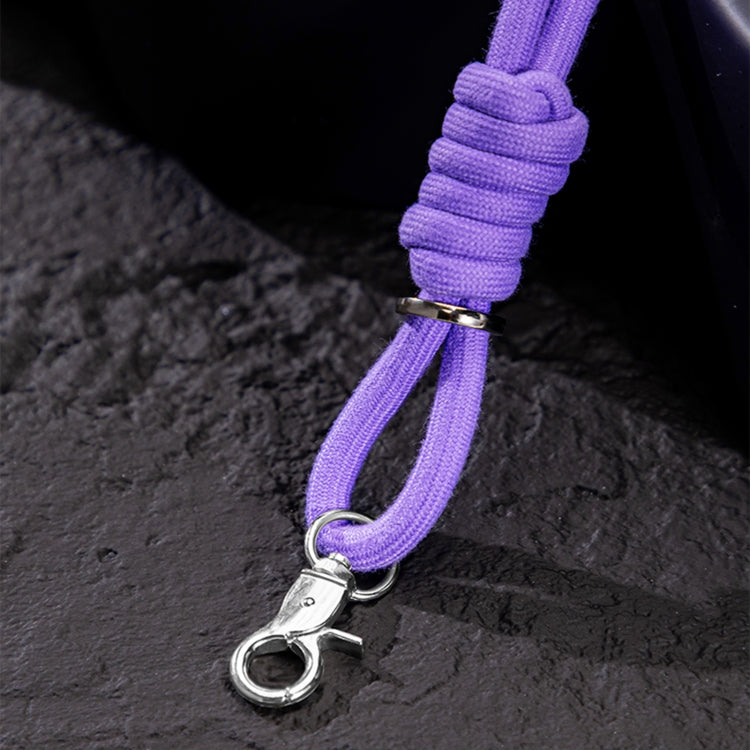 For Samsung Galaxy Z Flip5 GKK Airbag Hinge Full Coverage Phone Case with Crossbody Rope(Purple)