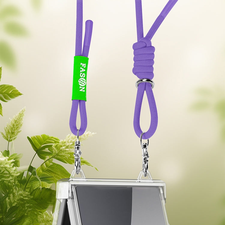 For Samsung Galaxy Z Flip3 GKK Airbag Hinge Full Coverage Phone Case with Crossbody Rope(Purple)