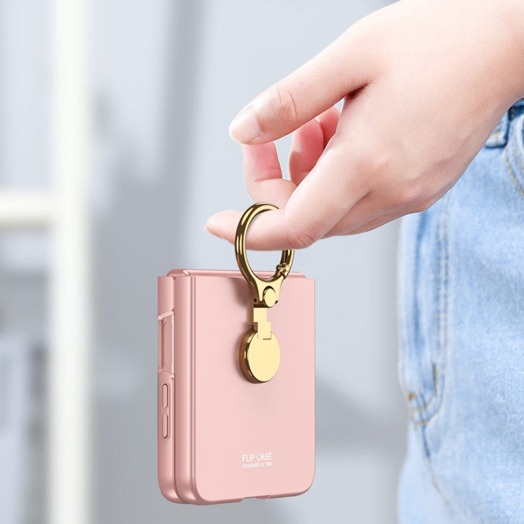 For Samsung Galaxy Z Flip6 / Flip7 FE GKK Integrated Ultra-thin Triaxial Ring Holder PC Phone Case(Pink)