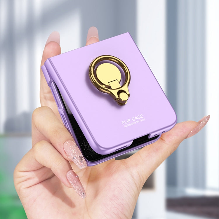 For Samsung Galaxy Z Flip6 / Flip7 FE GKK Integrated Ultra-thin Triaxial Ring Holder PC Phone Case(Purple)