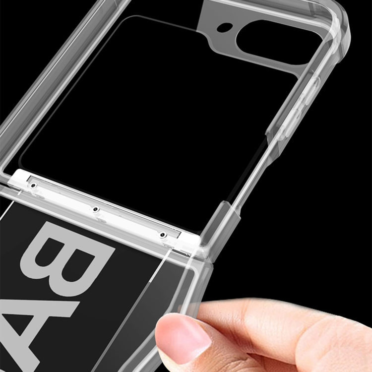 For Samsung Galaxy Z Flip6 GKK Clear Airbag Wristband Holder Phone Case(Transparent Green)