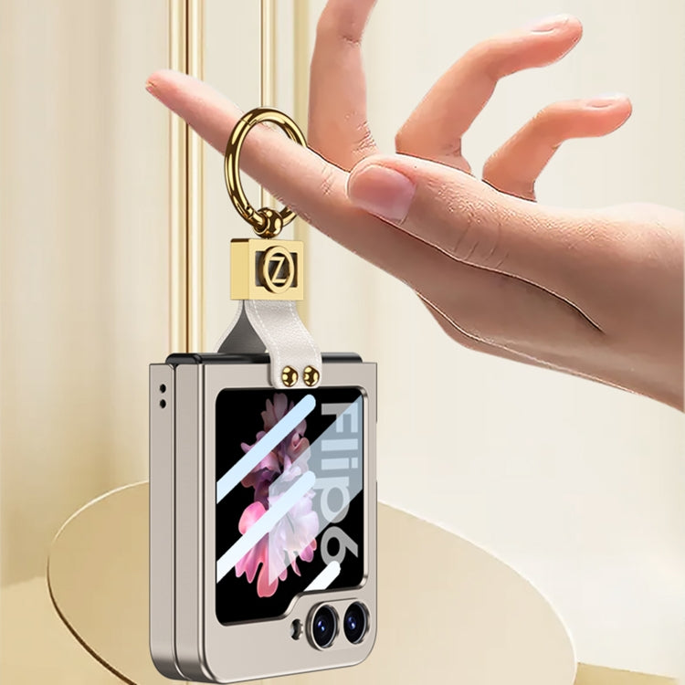 For Samsung Galaxy Z Flip6 GKK Integrated Ultra-thin Phone Case with Z Ring Holder(Green)