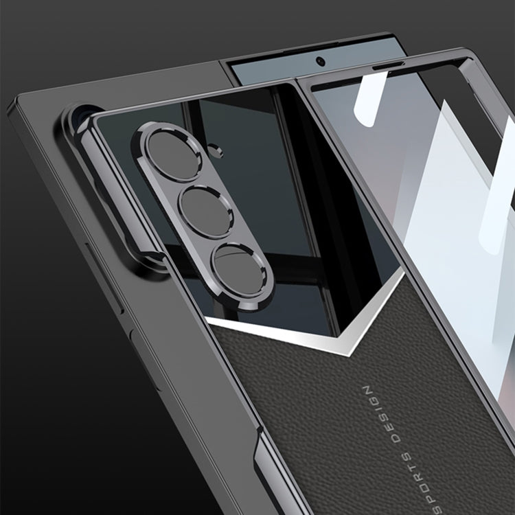 For Samsung Galaxy Z Fold6 GKK Integrated Plating Leather Knight Full Coverage Phone Case(Grey)