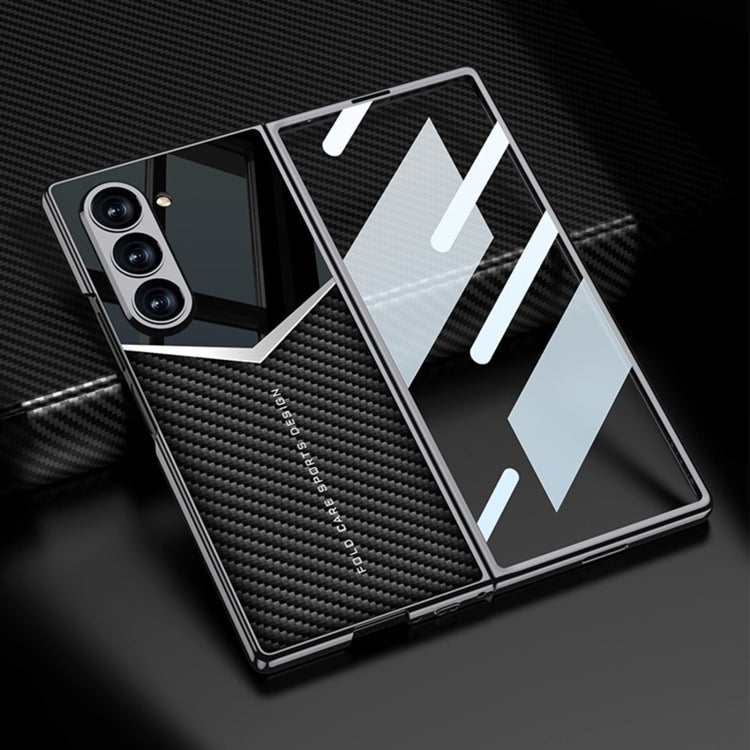 For Samsung Galaxy Z Fold6 GKK Integrated Plating Leather Knight Full Coverage Phone Case(Black)