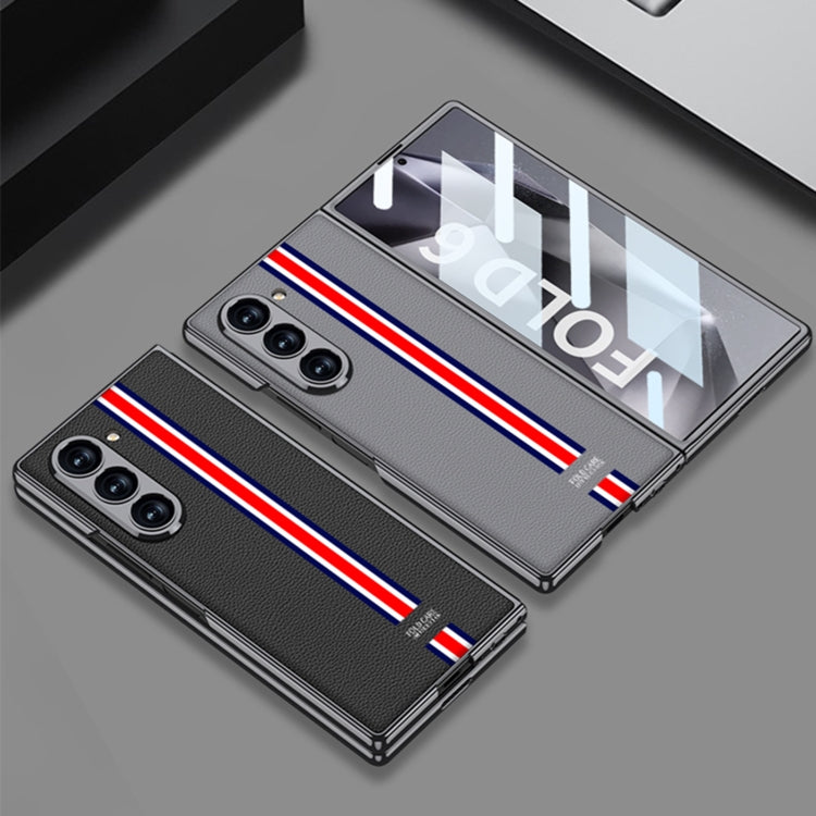 For Samsung Galaxy Z Fold6 GKK Integrated Plating Leather Full Coverage Phone Case(Special Black)