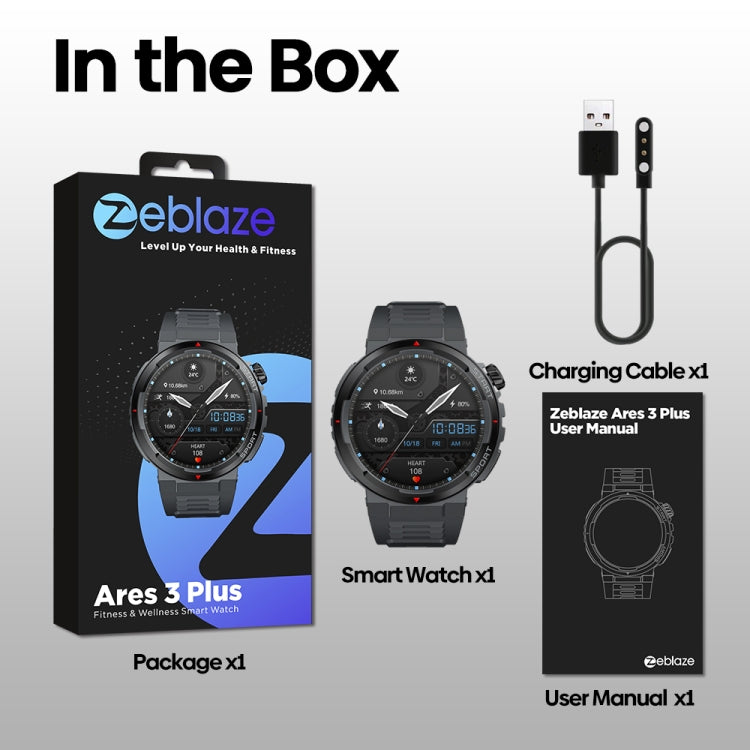 Zeblaze Ares 3 Plus 1.43 inch Fitness & Wellness Smart Watch Supports 24H Health Monitoring(Wild Green)