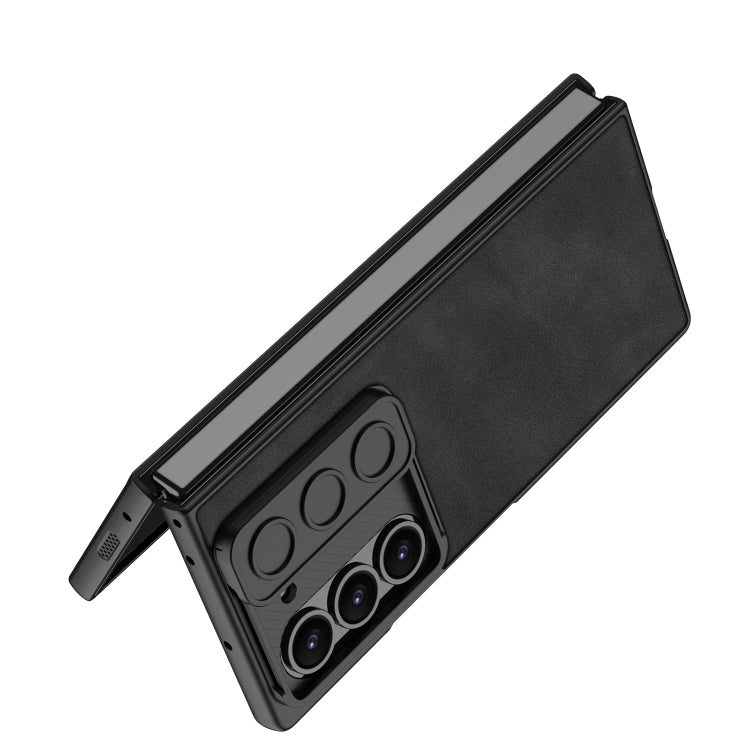 For Samsung Galaxy Z Fold6 GKK Integrated Ultra-thin Sliding Window Frosted Leather Phone Case(Green)